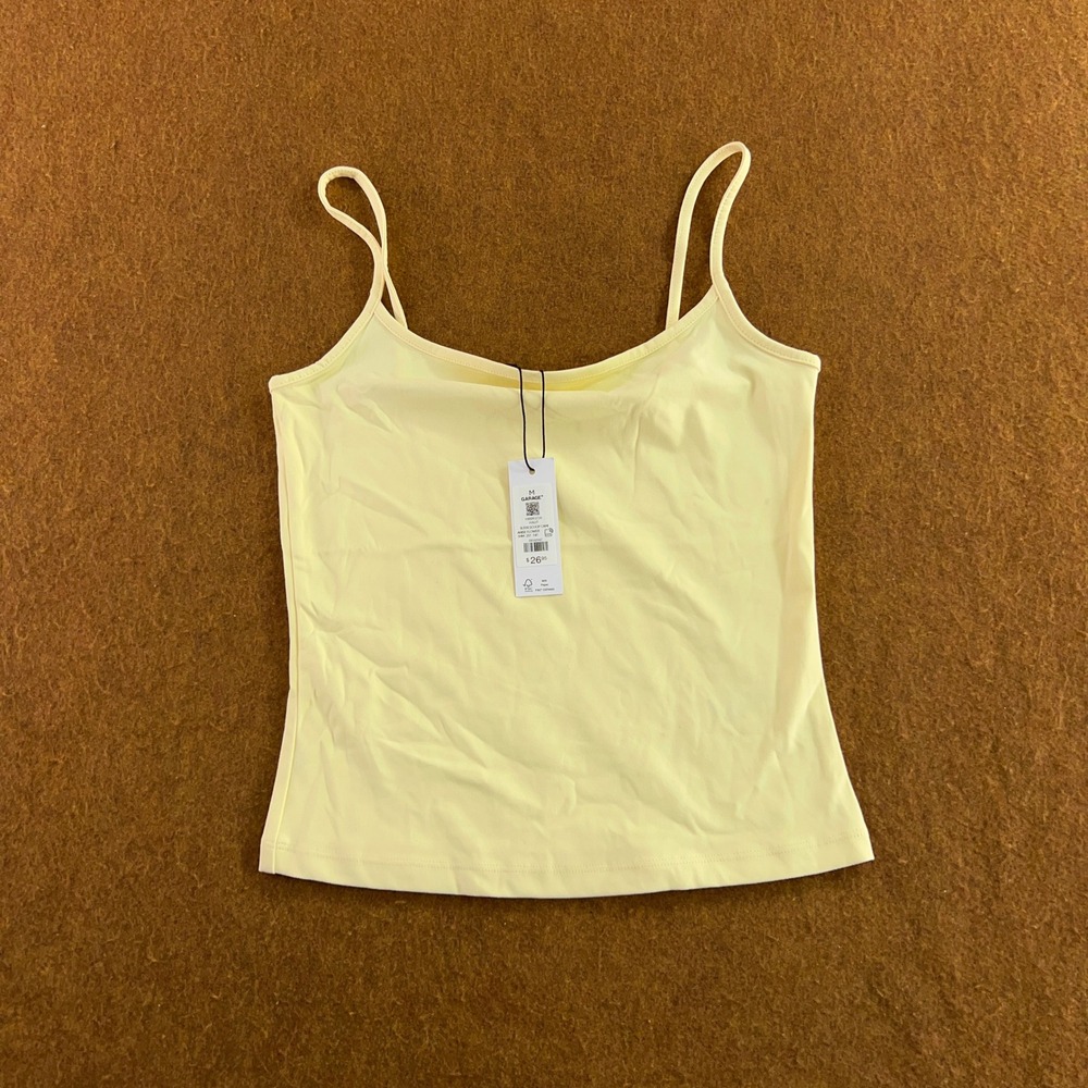Garage Womens Medium Yellow Sleek Scoop Cami Camisole Tank Top NWT